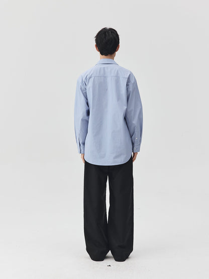 Blue Stripes Logo Front Pocket Shirt
