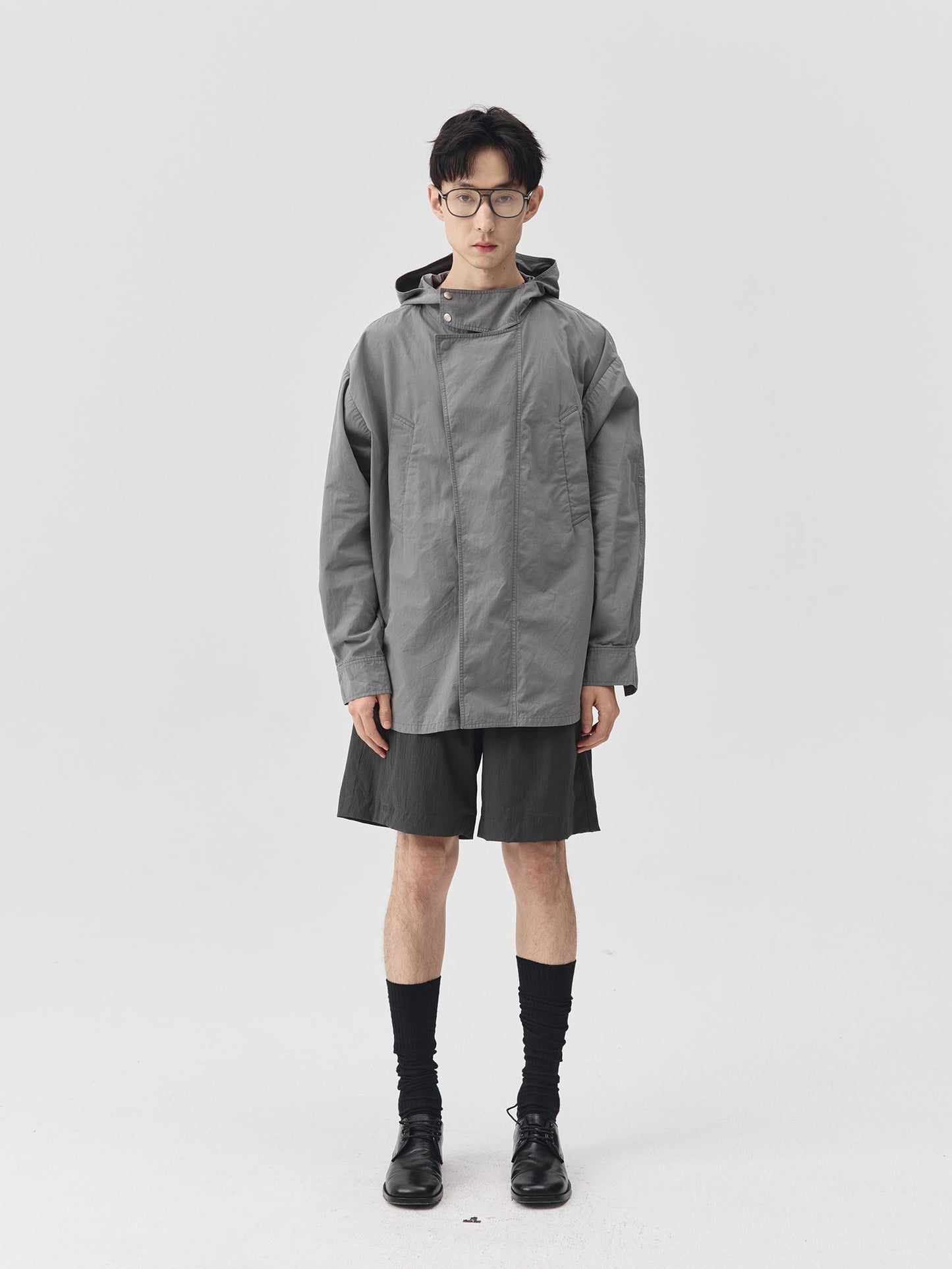 Washed Workwear Style Long Jacket