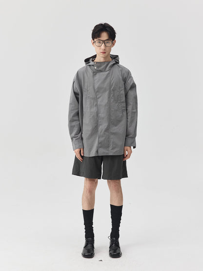 Washed Workwear Style Long Jacket