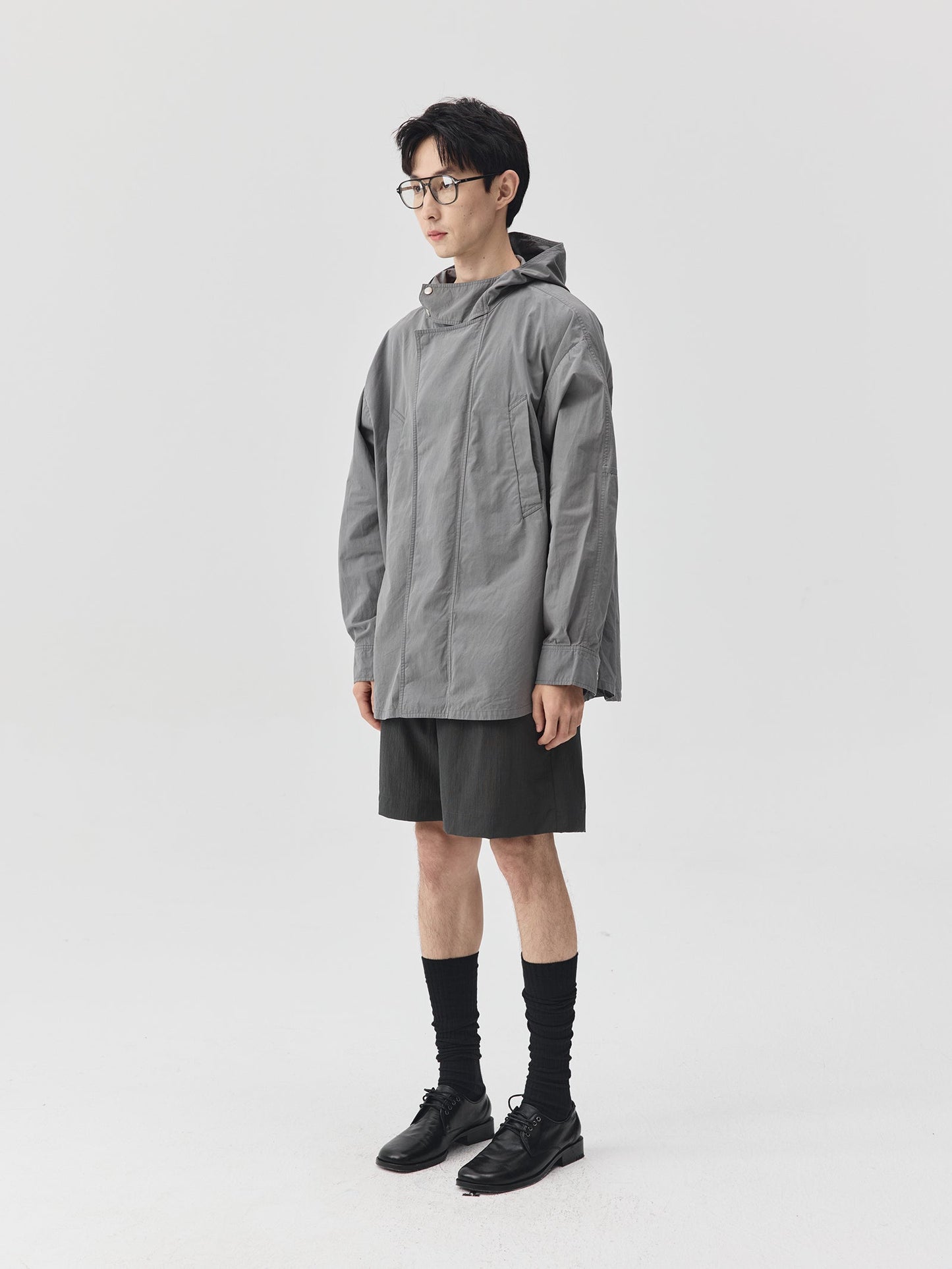 Washed Workwear Style Long Jacket