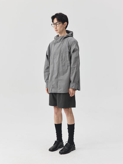 Washed Workwear Style Long Jacket