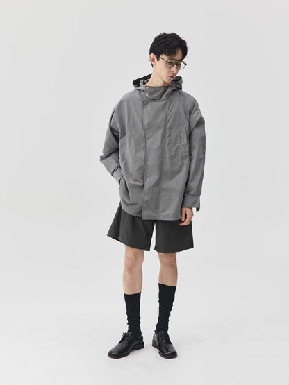 Washed Workwear Style Long Jacket