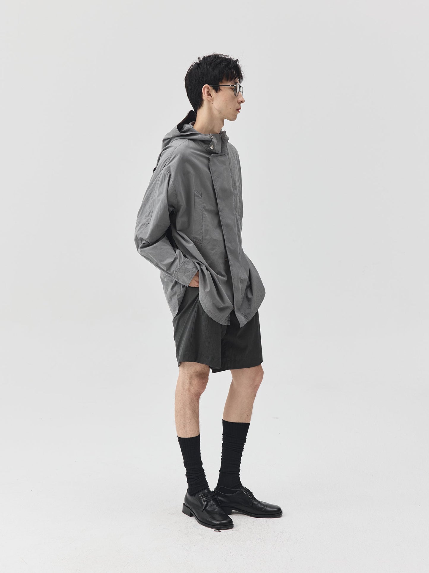 Washed Workwear Style Long Jacket