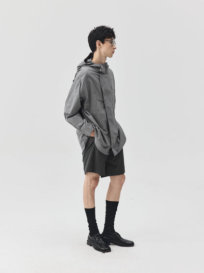 Washed Workwear Style Long Jacket