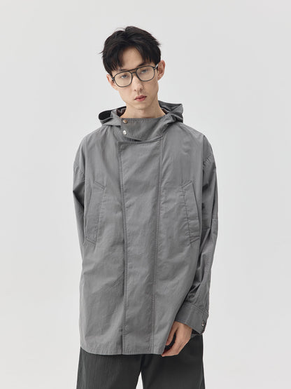 Washed Workwear Style Long Jacket