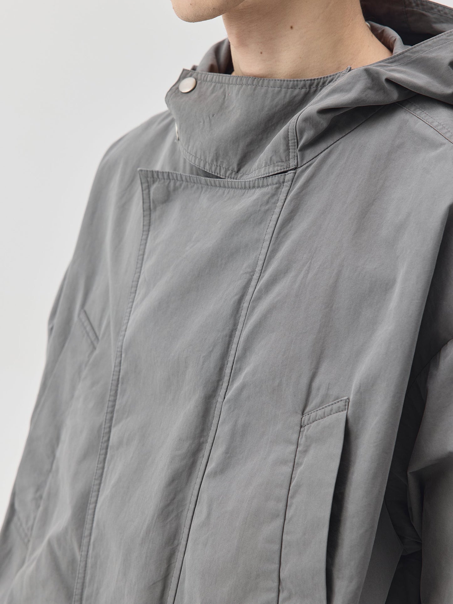 Washed Workwear Style Long Jacket