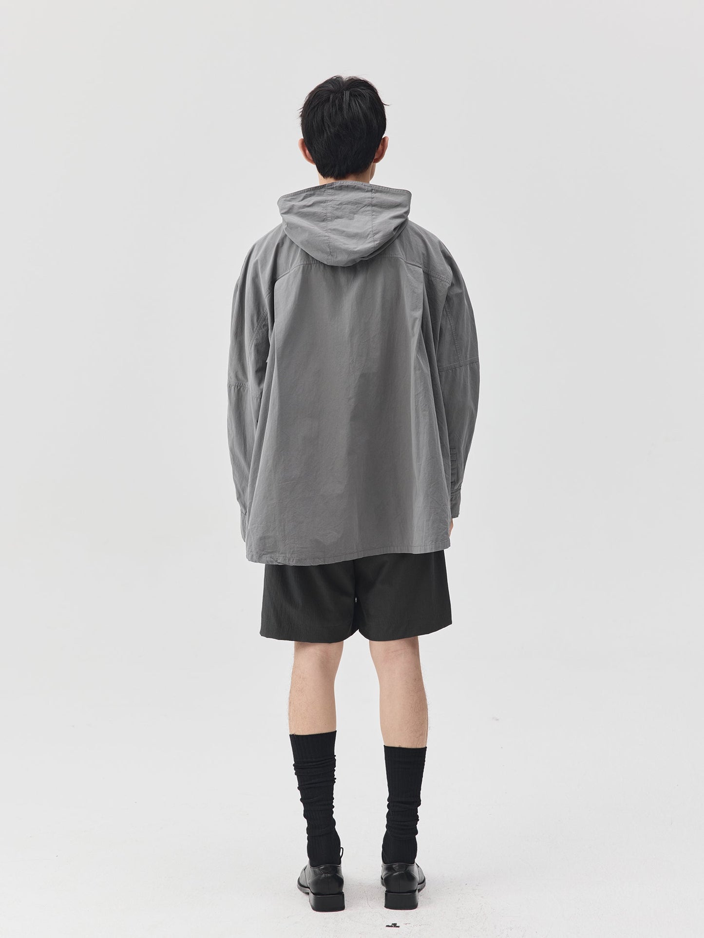 Washed Workwear Style Long Jacket