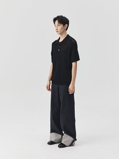 Folding Hem Raw Denim Jeans