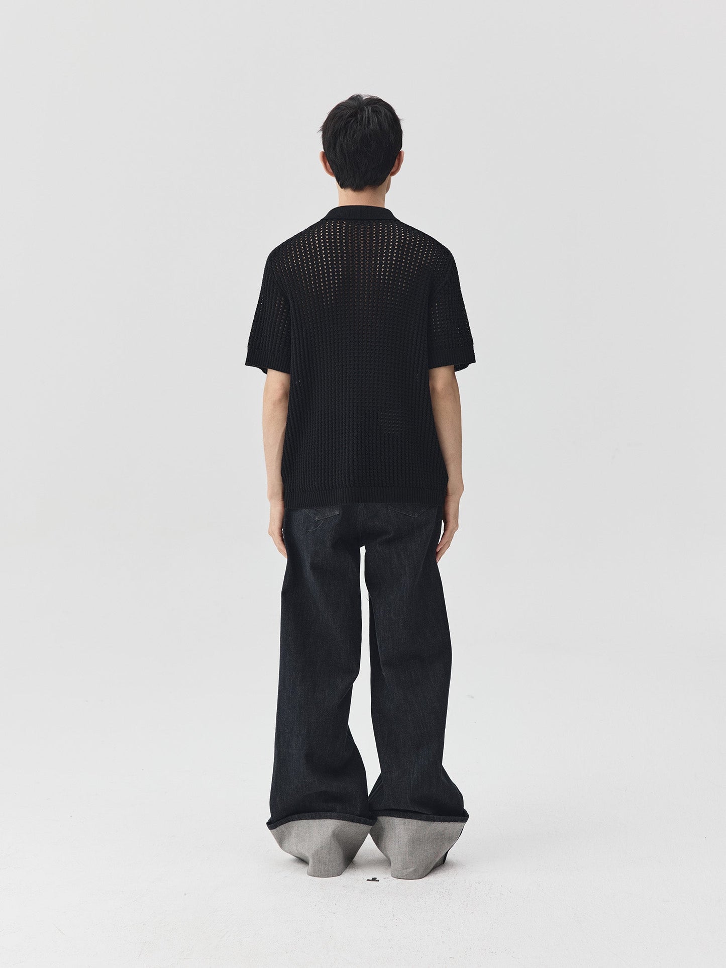 Folding Hem Raw Denim Jeans