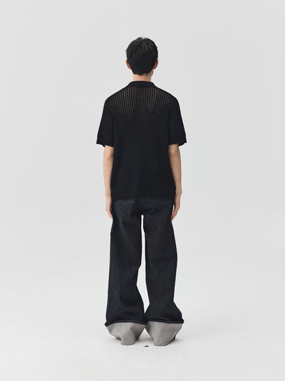 Folding Hem Raw Denim Jeans
