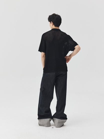 Folding Hem Raw Denim Jeans