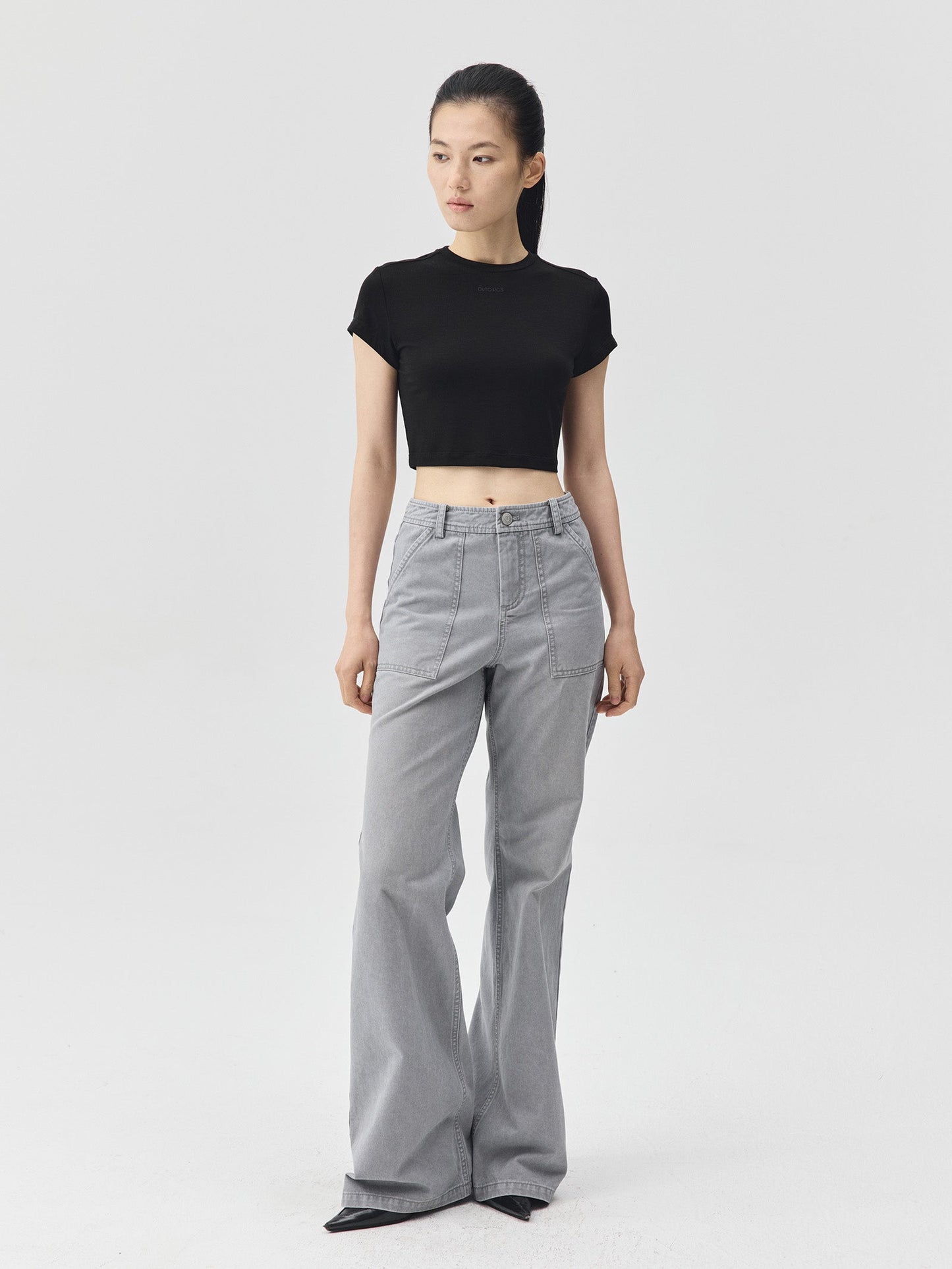 Snow Pattern Grey Jeans