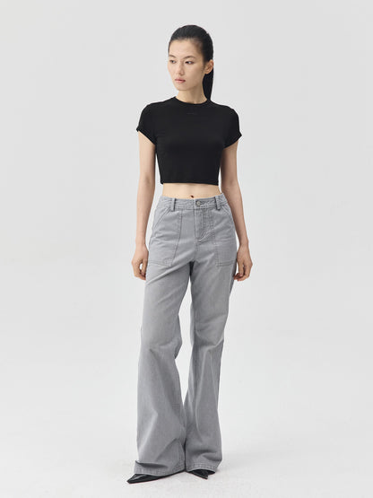 Snow Pattern Grey Jeans