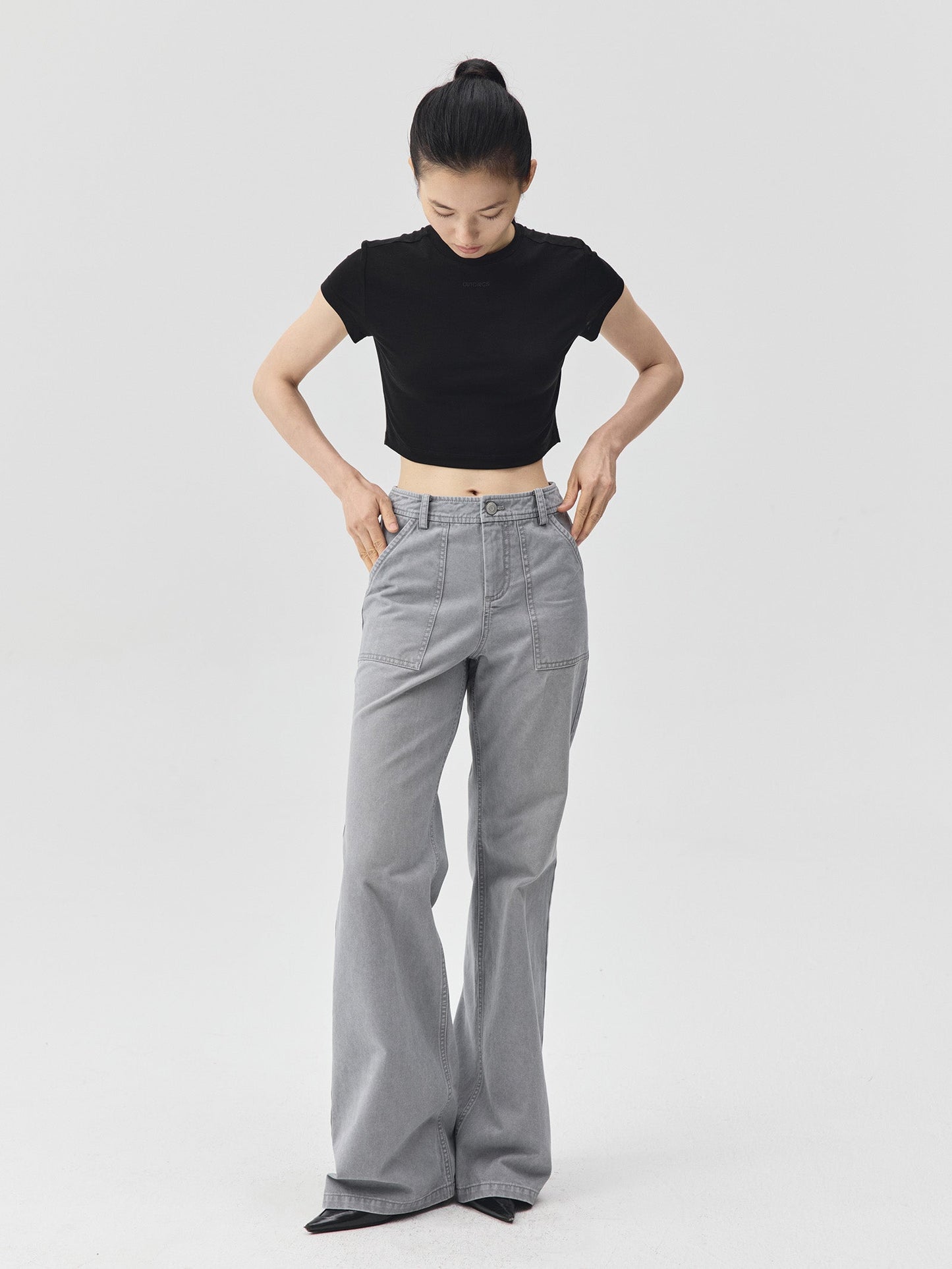 Snow Pattern Grey Jeans