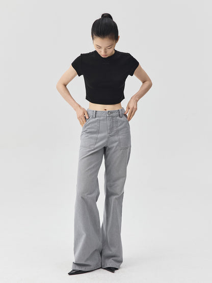 Snow Pattern Grey Jeans
