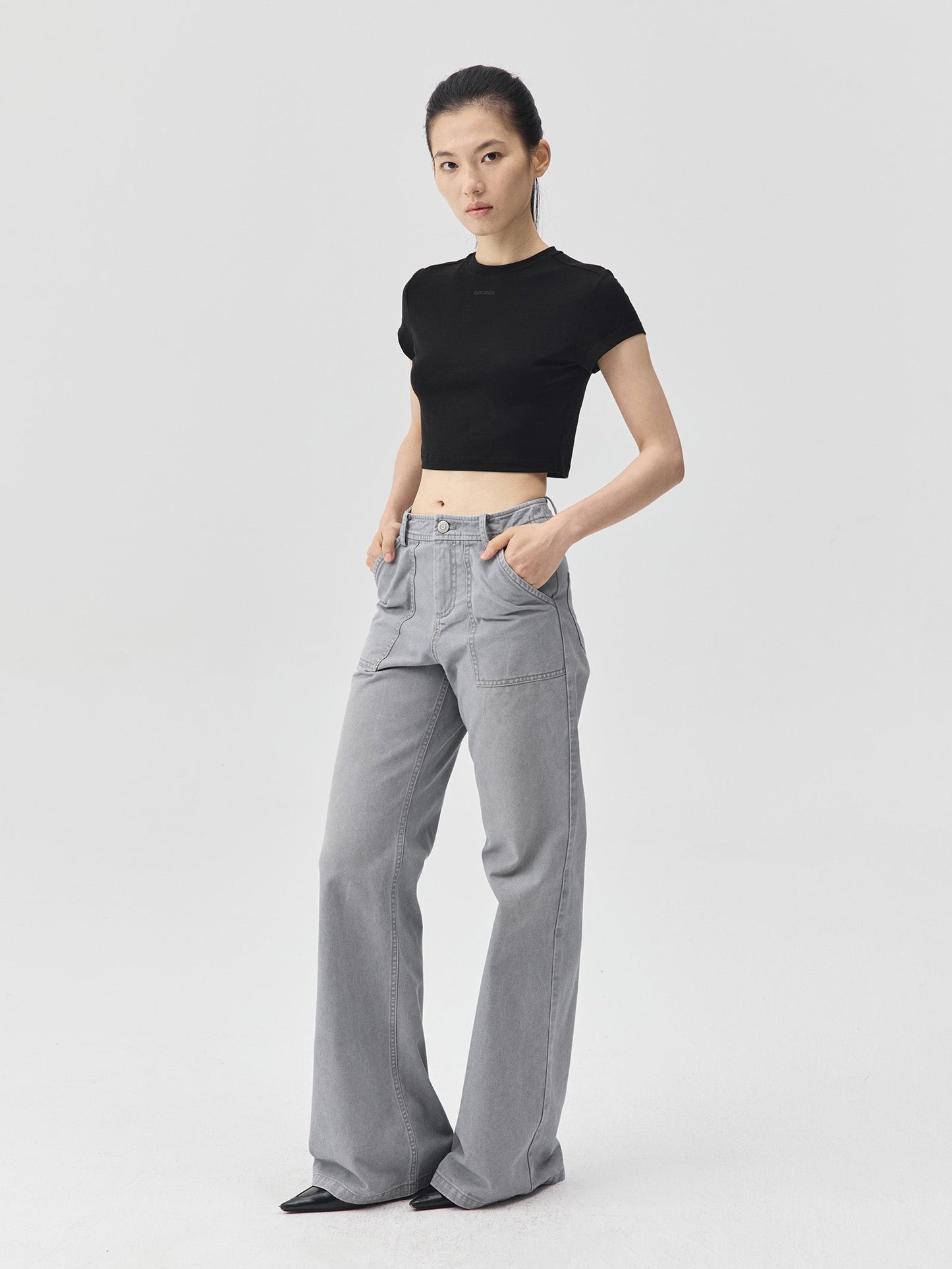 Snow Pattern Grey Jeans