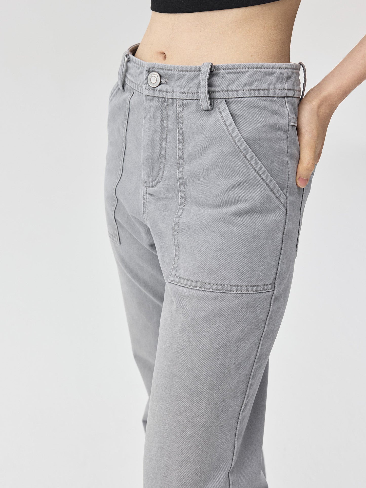 Snow Pattern Grey Jeans