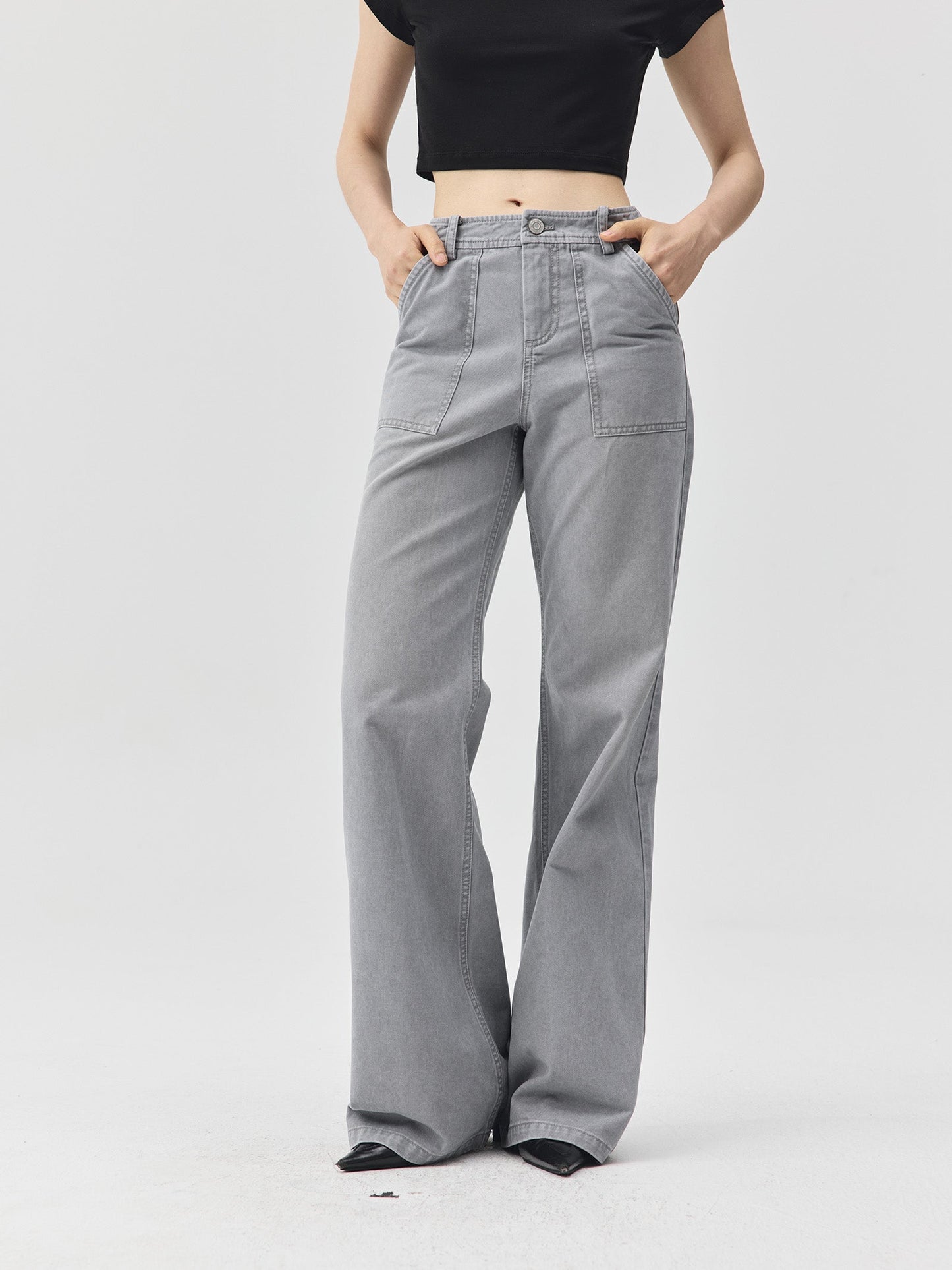 Snow Pattern Grey Jeans