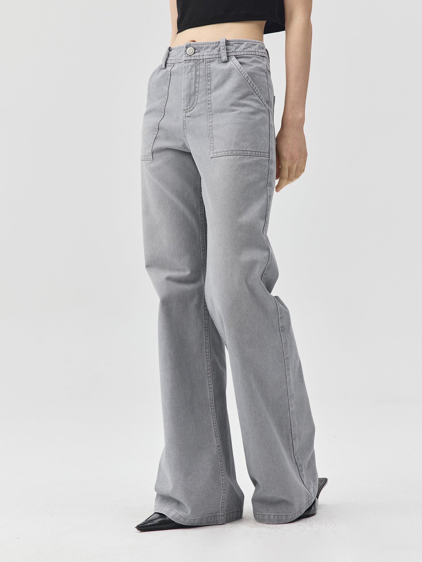 Snow Pattern Grey Jeans