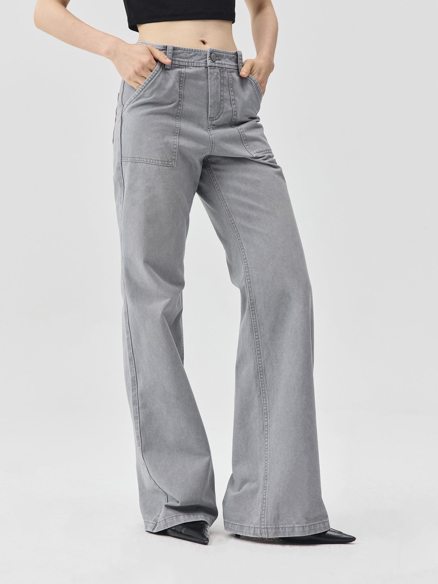 Snow Pattern Grey Jeans