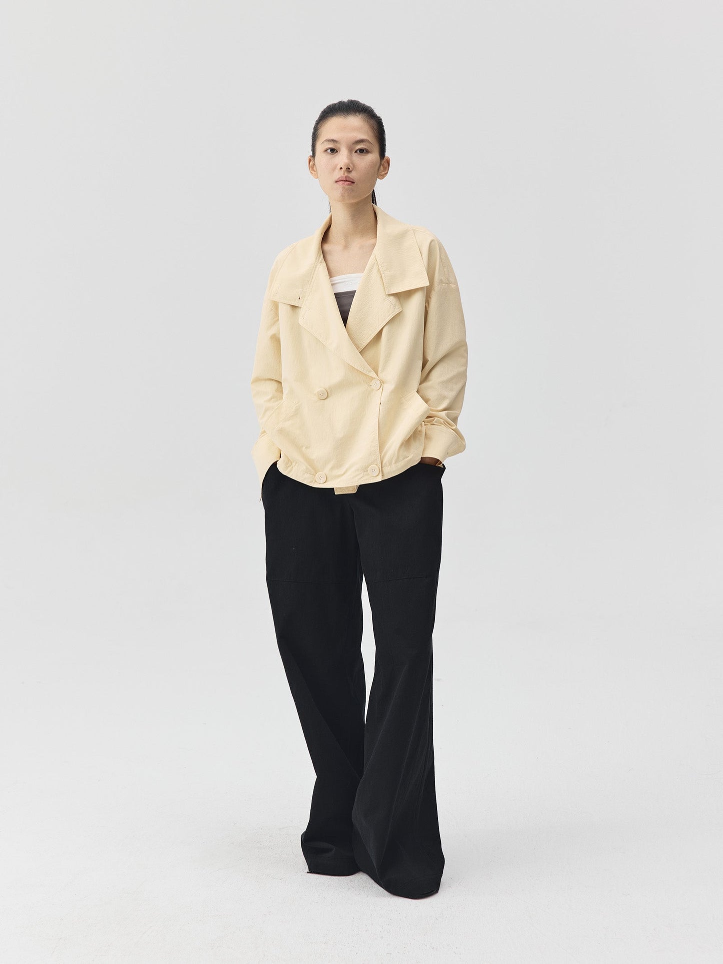 Double Breasted Cropped Jacket