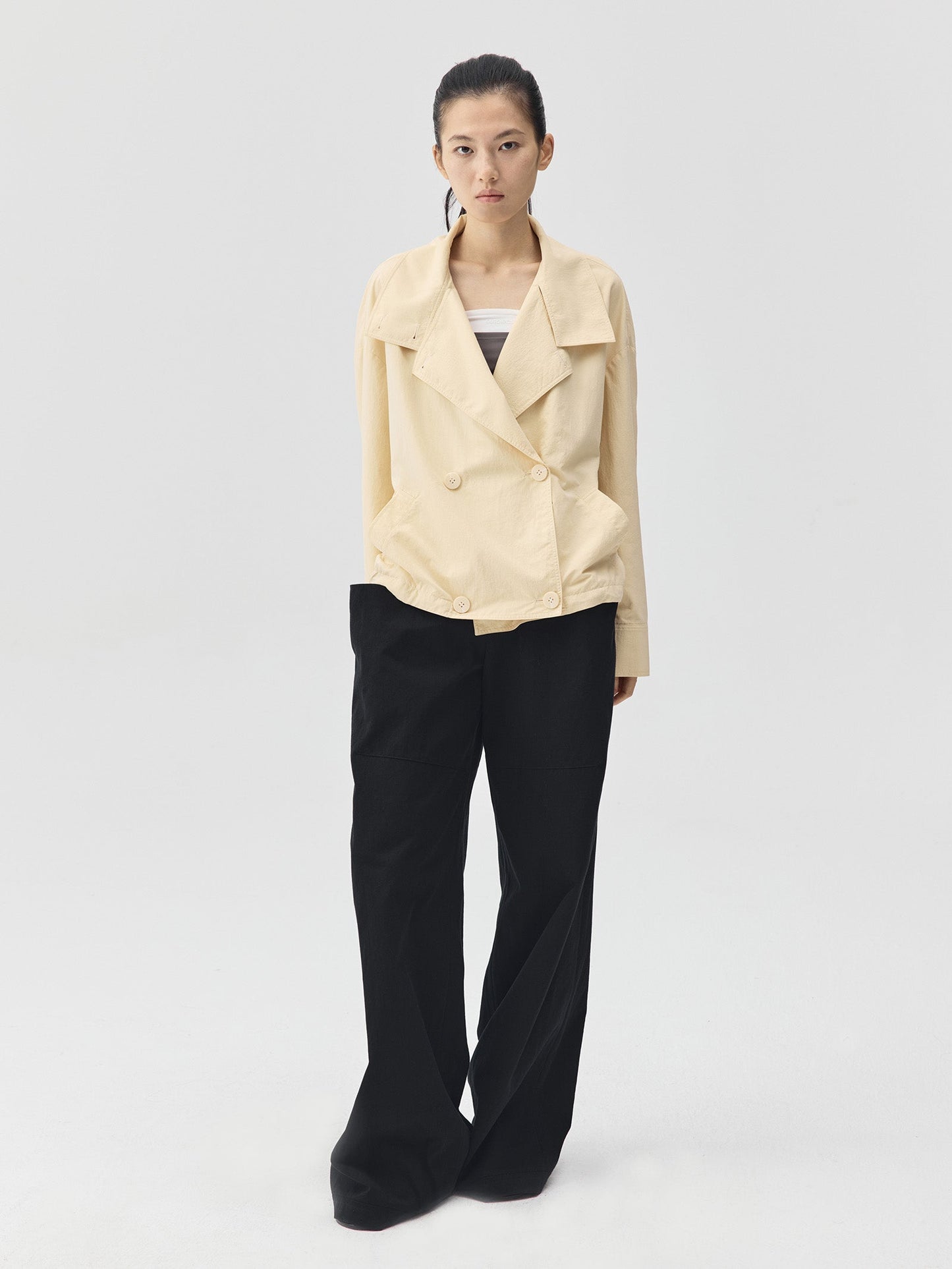 Double Breasted Cropped Jacket