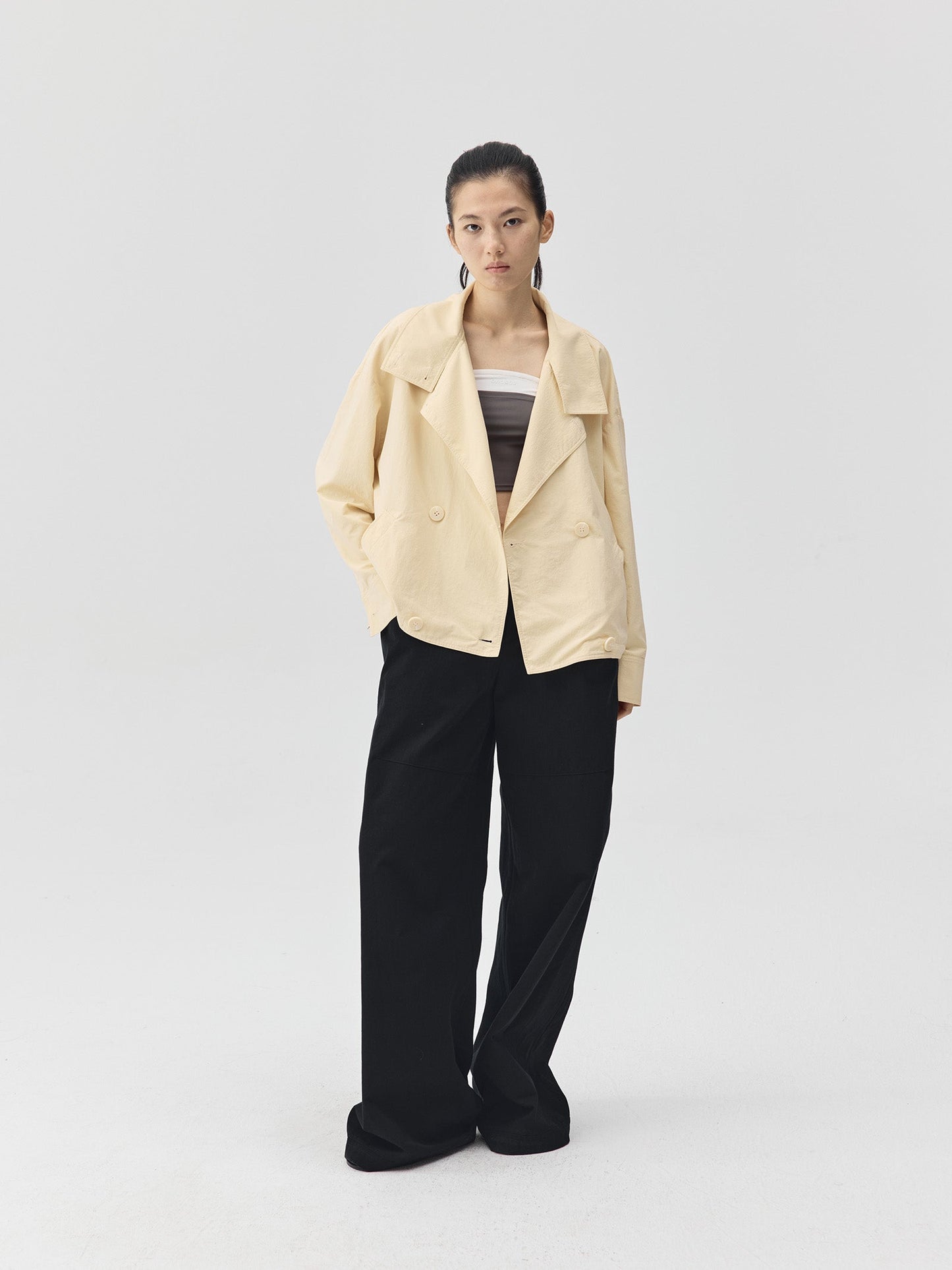 Double Breasted Cropped Jacket