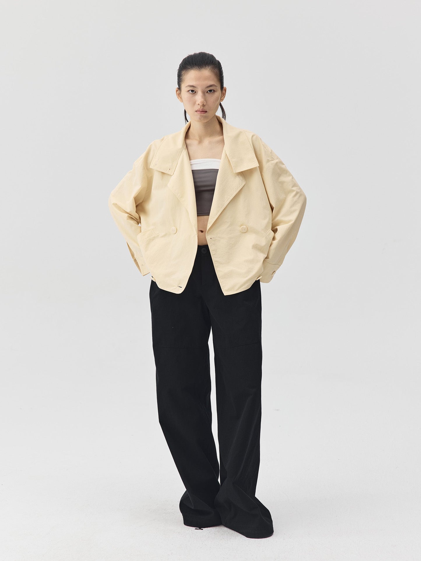 Double Breasted Cropped Jacket