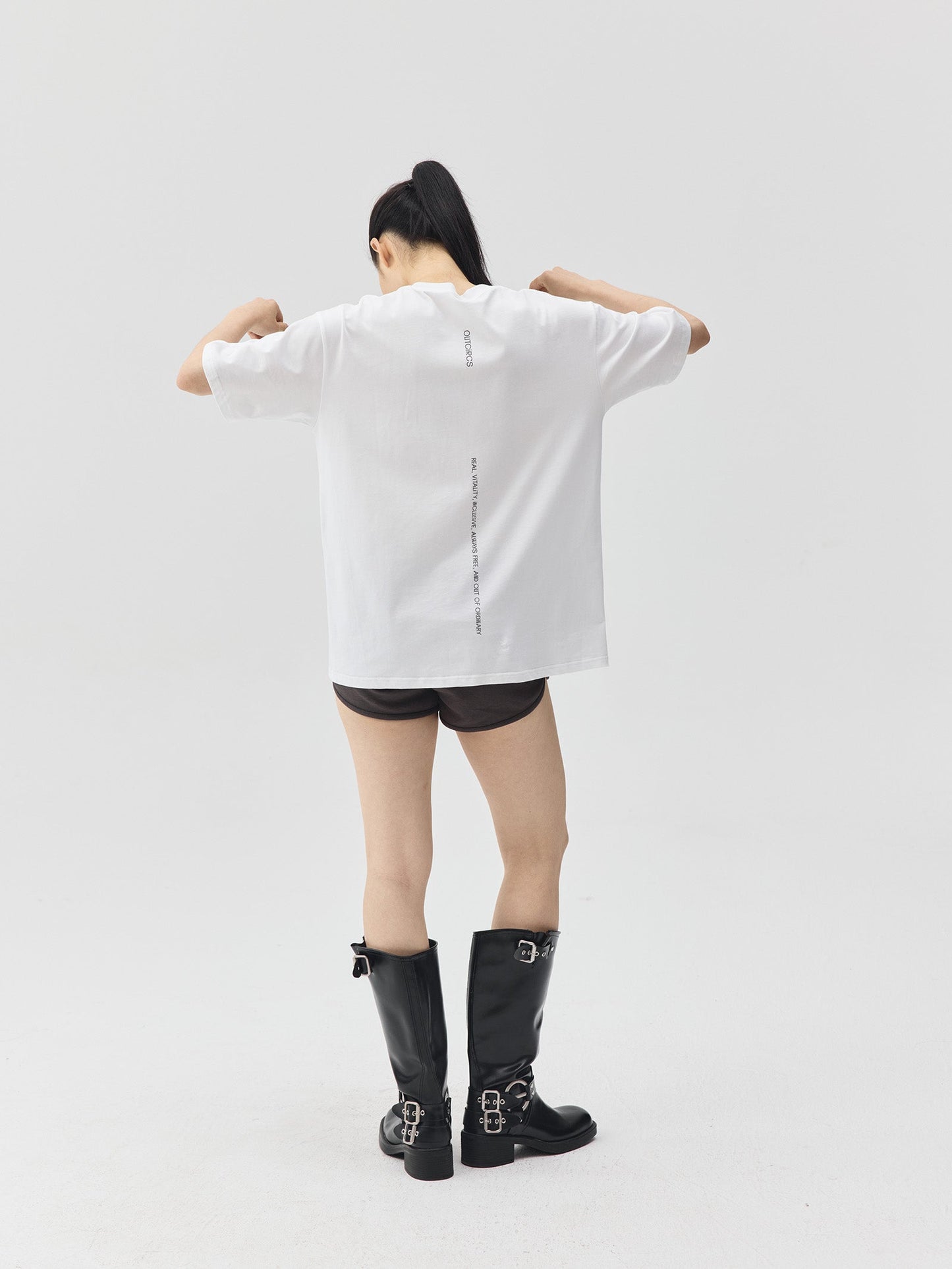 Slogan Print Boxy-Fit T-Shirt