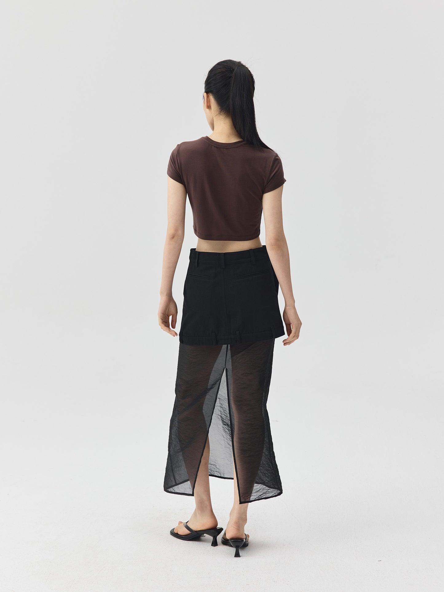 Cropped Stretch Jersey Short-Sleeve T-Shirt