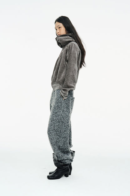 SHIRRING ZIP UP / GRAY