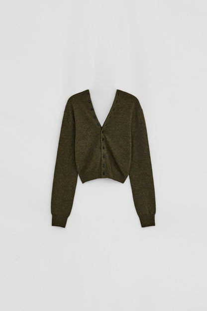 V NECK BUTTON CARDIGAN
