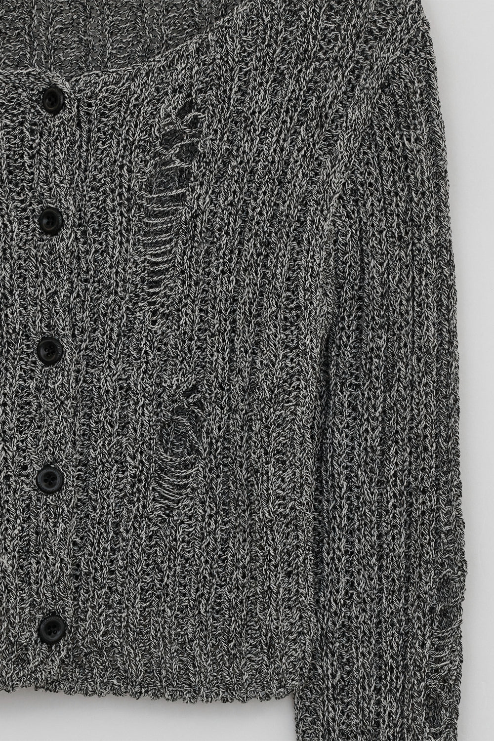 DAMAGE CROP CARDIGAN GREY