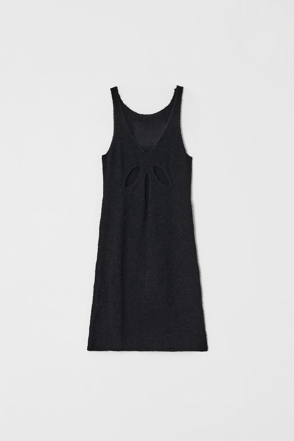 TERRY V NECK DRESS Black
