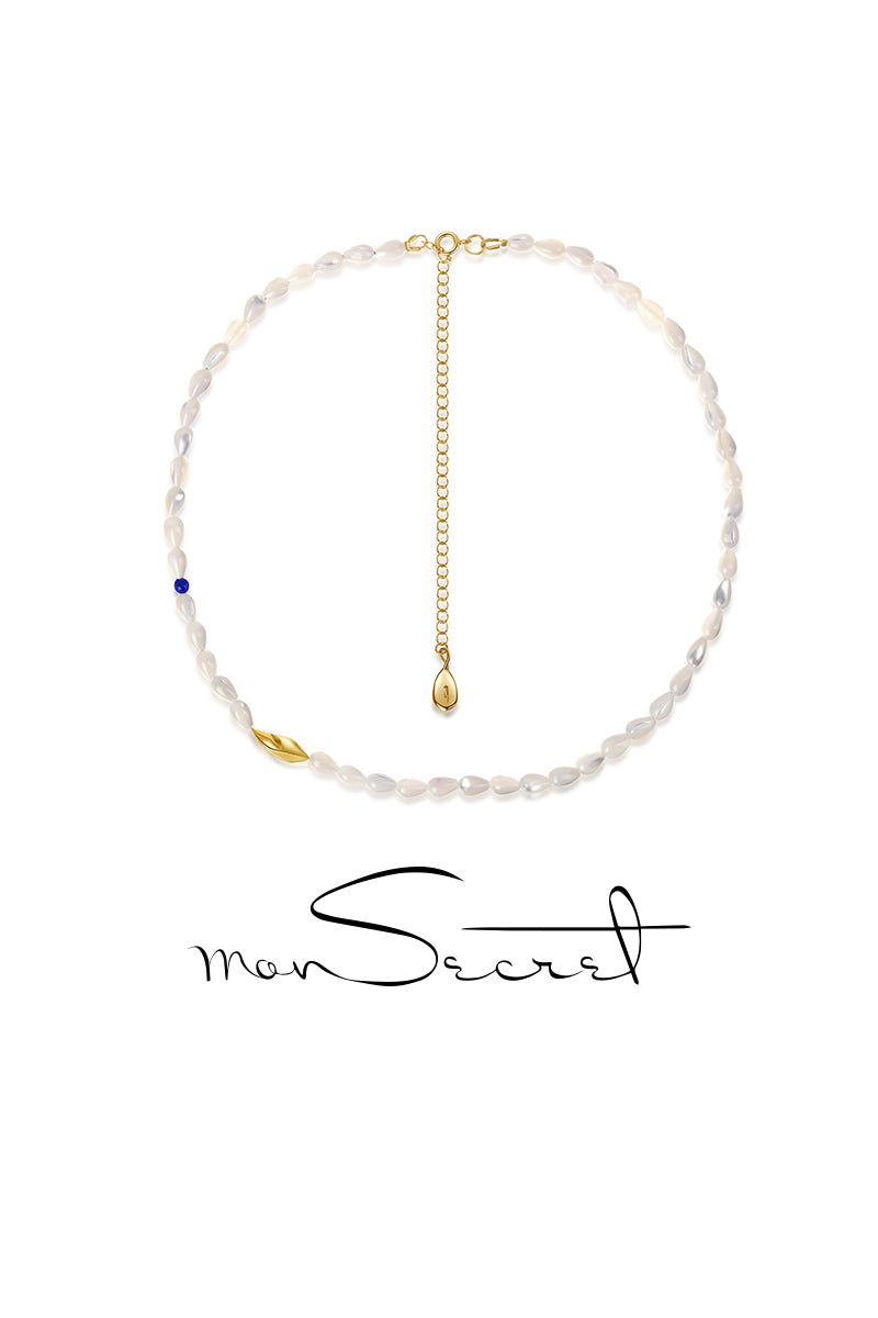 SKIN-Pearl Embellished Fragment Necklace