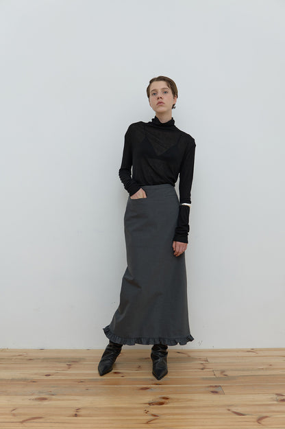 BASIC TURTLE NECK TOP LIGHT BLACK