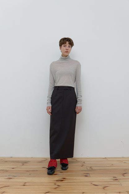 BASIC TURTLE NECK TOP LIGHT GREY