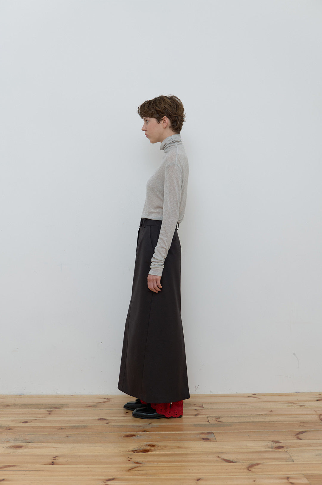 BASIC TURTLE NECK TOP LIGHT GREY