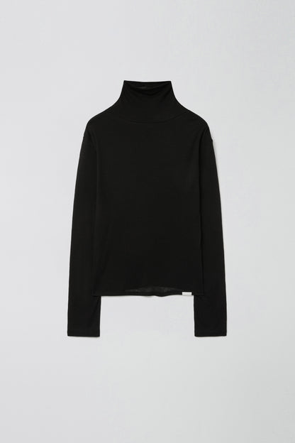 BASIC TURTLE NECK TOP LIGHT BLACK