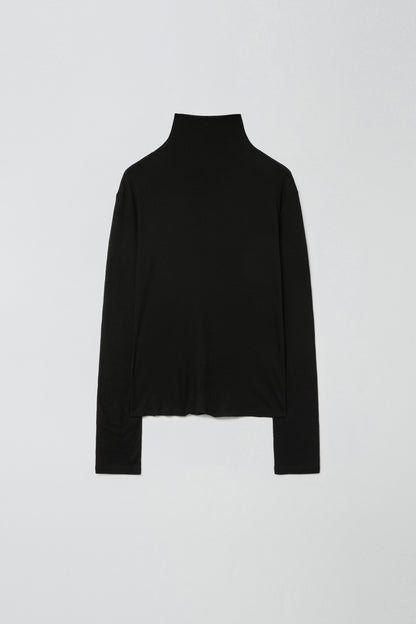 BASIC TURTLE NECK TOP LIGHT BLACK