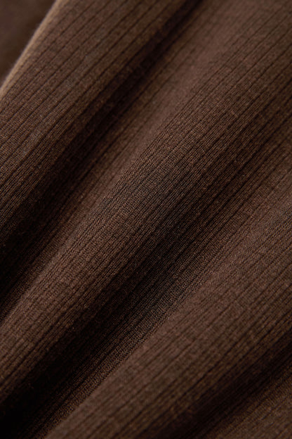 BASIC TURTLE NECK TOP LIGHT BROWN