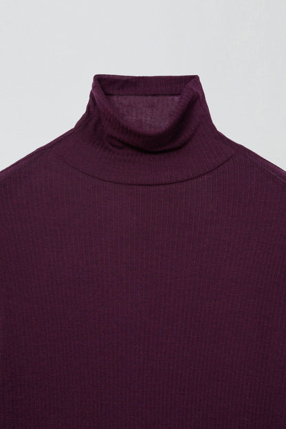 BASIC TURTLE NECK TOP LIGHT PURPLE