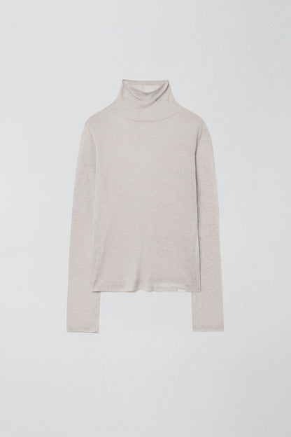 BASIC TURTLE NECK TOP LIGHT GREY
