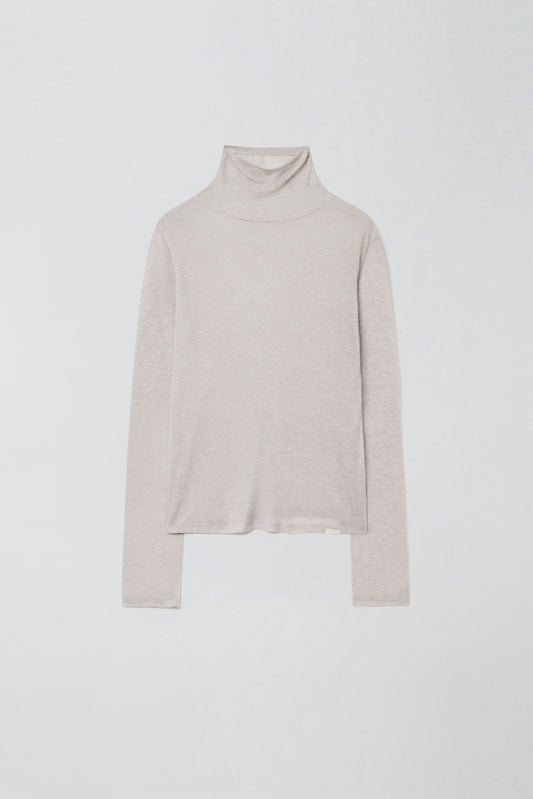 BASIC TURTLE NECK TOP LIGHT GREY