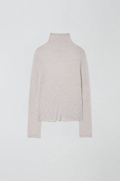 BASIC TURTLE NECK TOP LIGHT GREY