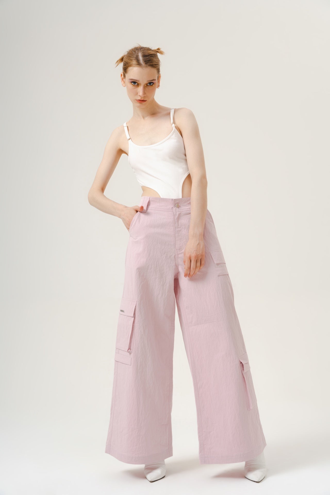 Pocketed Utility Wide-Leg Pants