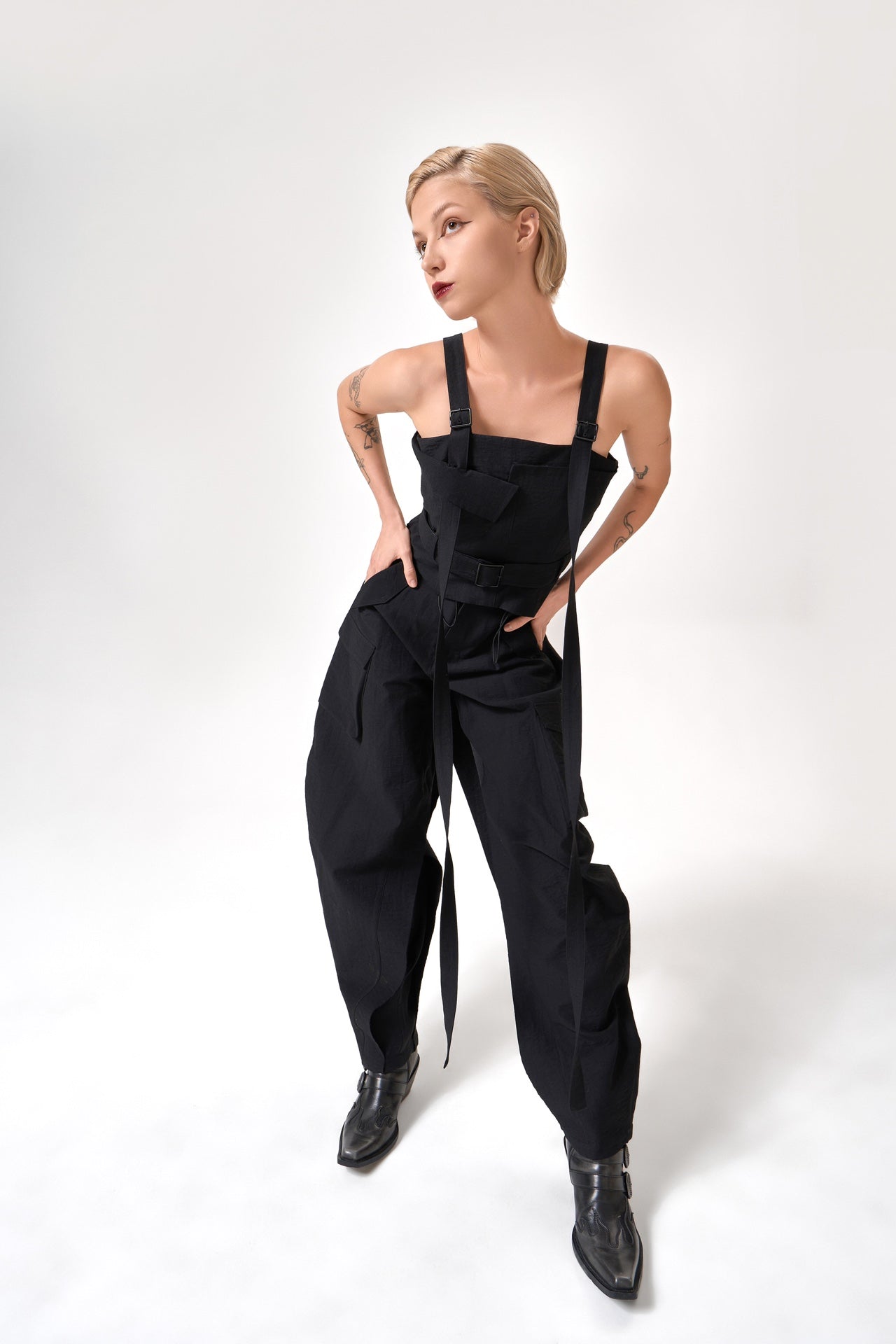 Patchwork Outlined Utility Pants-Pre-order