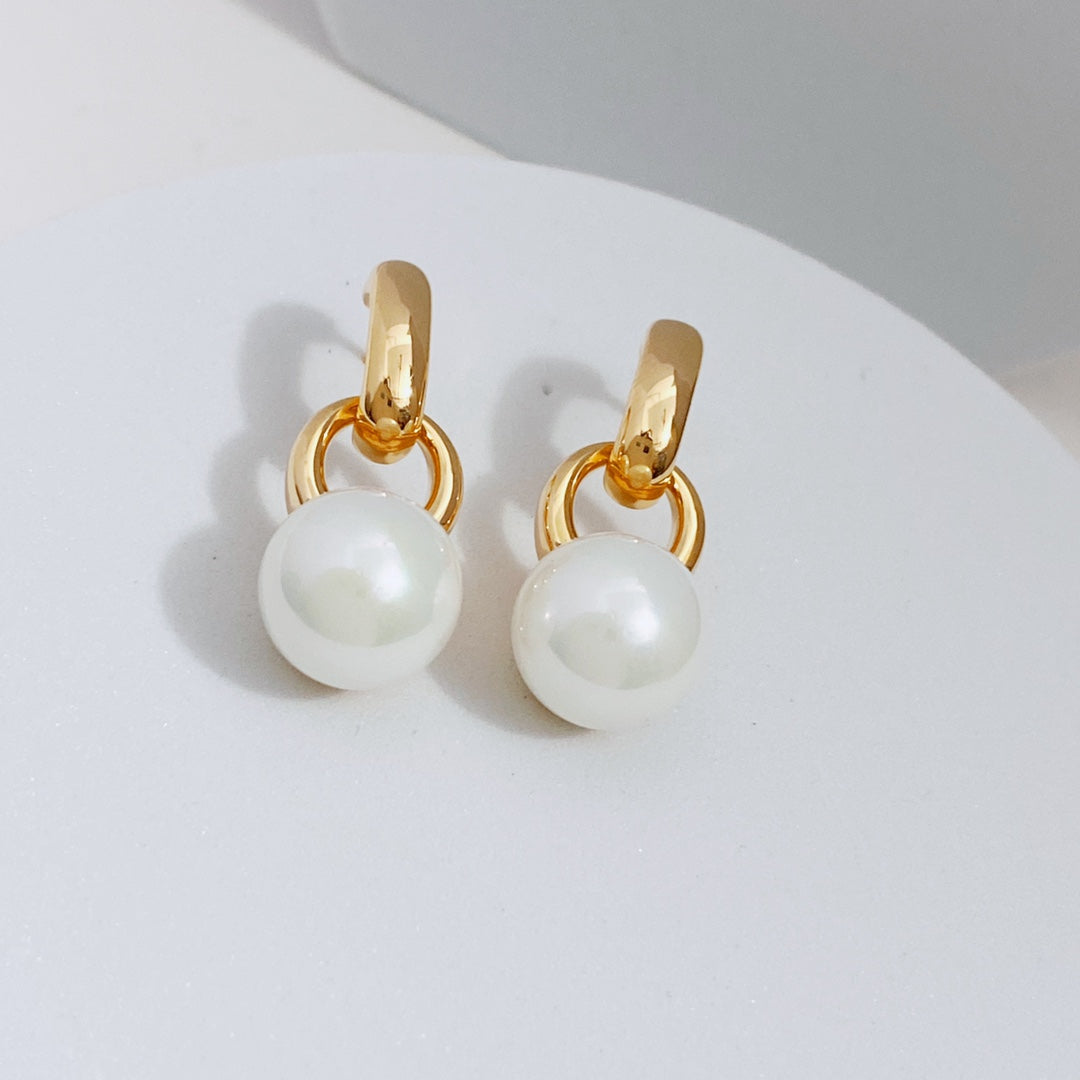 Golden Retro Luster Earrings