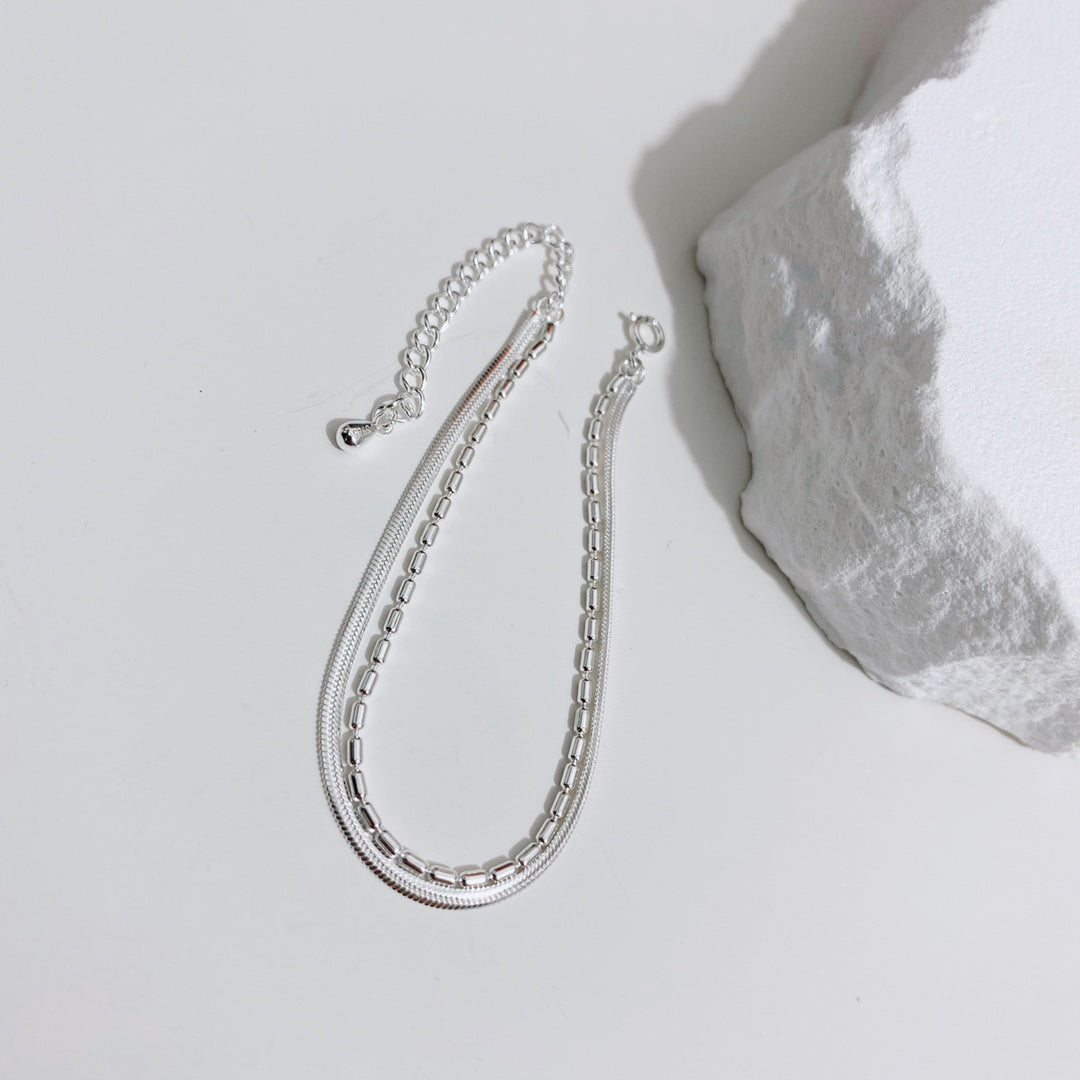 Silver Dual-Strand Minimalist Bracelet