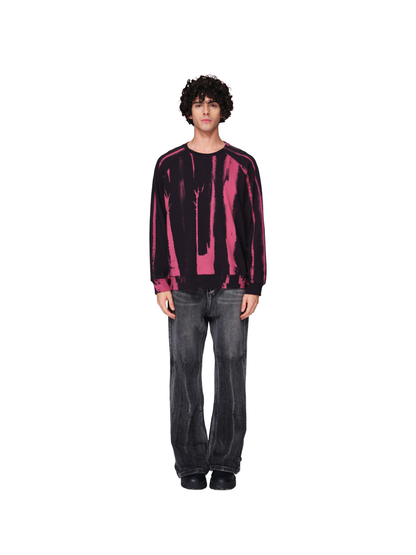 Black and Pink Smoke Tie-dye Sweatshirt